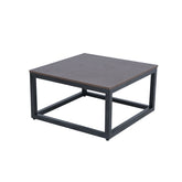 Industrial Dark Wood Metal Table Set Proffice furniture